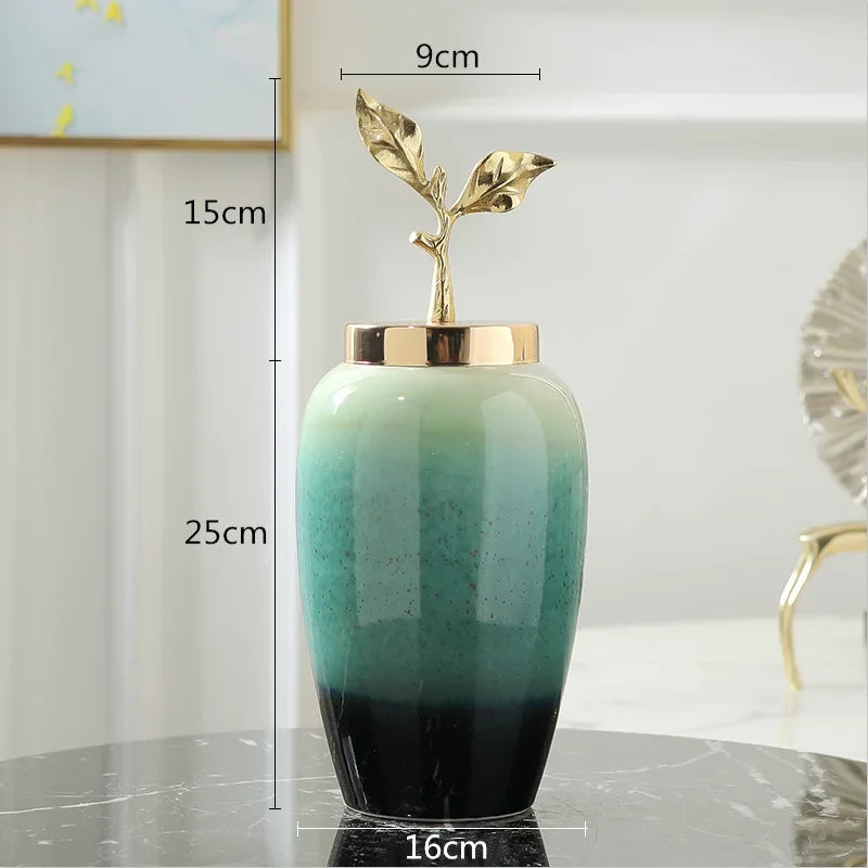 Gradient Golden Ceramic Vase
