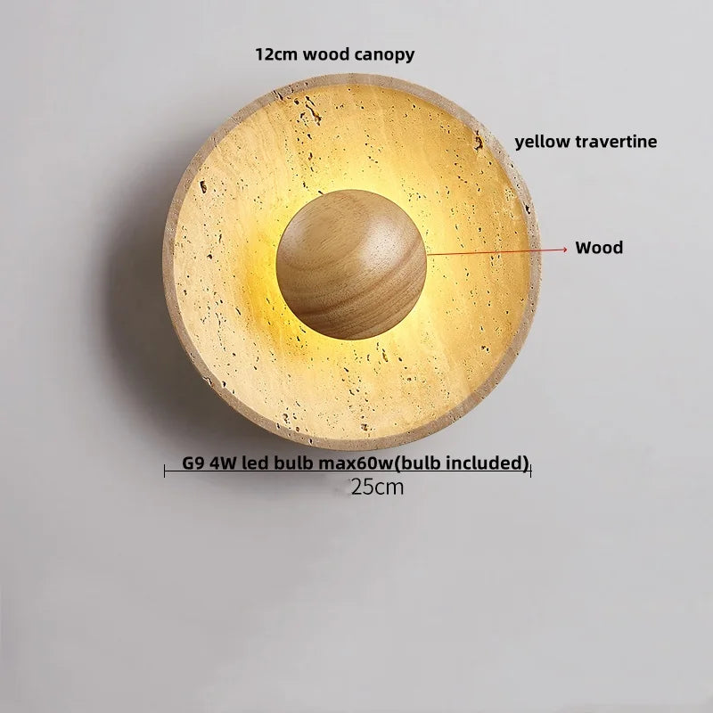 Travertine Glass Wall Light