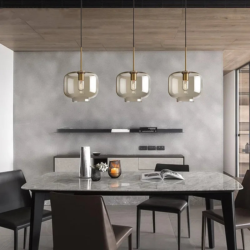 Glass Industrial Pendant Light