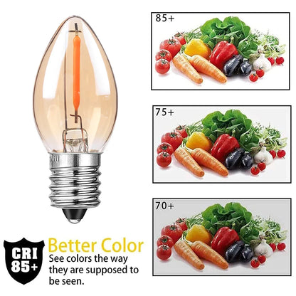 DecorBites™ Gold Tint Glass LED Filament Candelabra Bulb Dimmable 2200K 0.5W 110V 220V