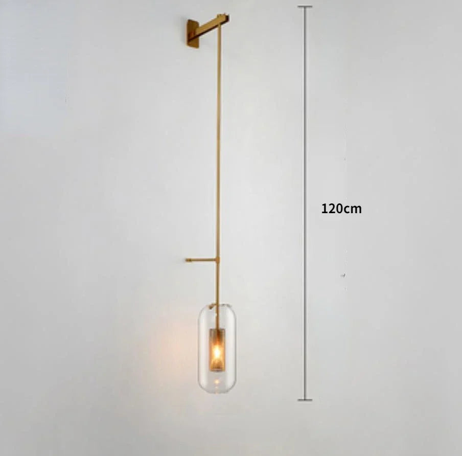 Gold Glass Bathroom Sconce With Clear Shades