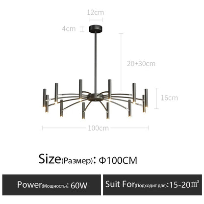 DecorBites™ LED Chandelier: Modern Nordic Design for Living Room, Bedroom, Office, Study - Home Décor Lighting