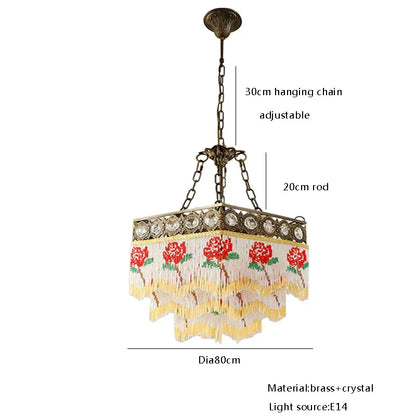 DecorBites™ French Brass Crystal Ceiling Chandelier | Classic European Hanging Lamps