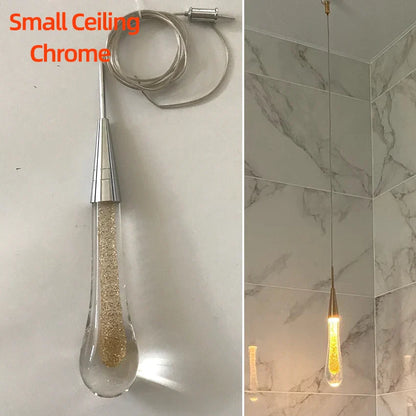DecorBites™ Crystal Glass LED Pendant Lights - Tear Drop Design for Restaurant, Bar, Staircase