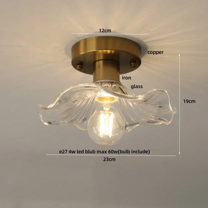 DecorBites™ Crystal Glass Luxury LED Ceiling Light for Hallway Bedroom Corridor Interior Decor