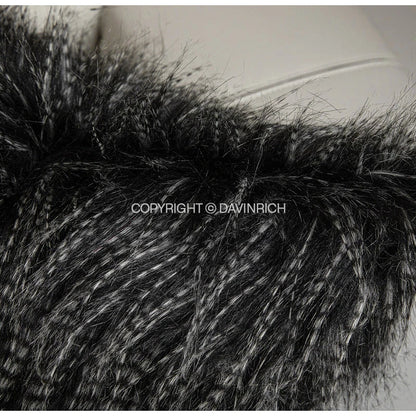 DecorBites™ Luxe Black Fluffy Throw Pillow Cover - Modern Simplicity & Art Deco Design