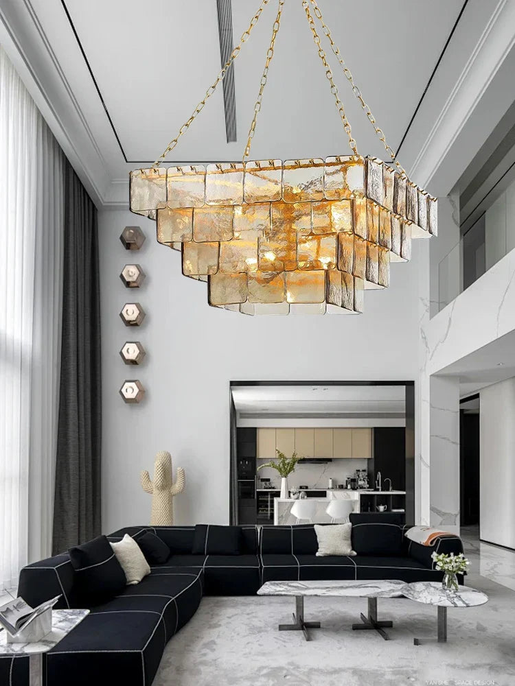 Gold Luxe Glass Chandelier