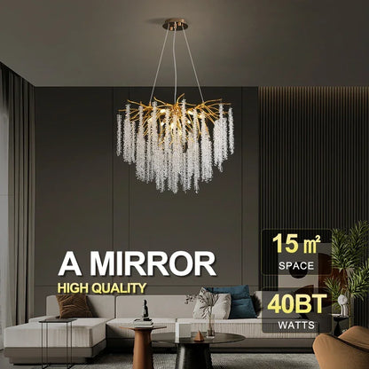 DecorBites™ Crystal Ceiling Chandelier for Bedroom and Living Room