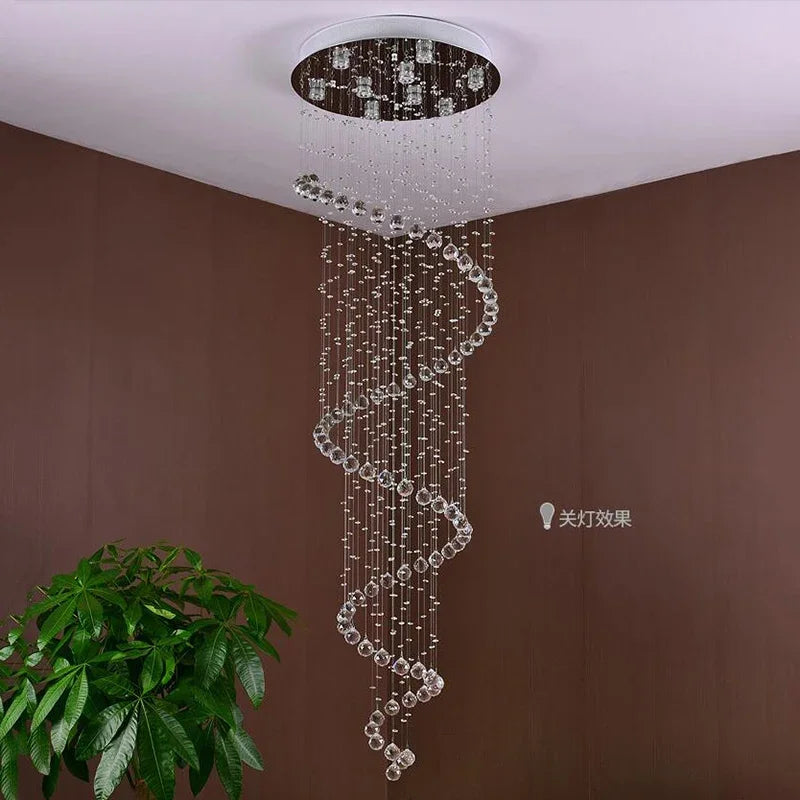 Crystal Spiral Chandelier Fixture