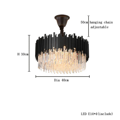 DecorBites™ Gold K9 Crystal Ceiling Chandelier, Dimmable Luxury Living Room Bedroom Lighting