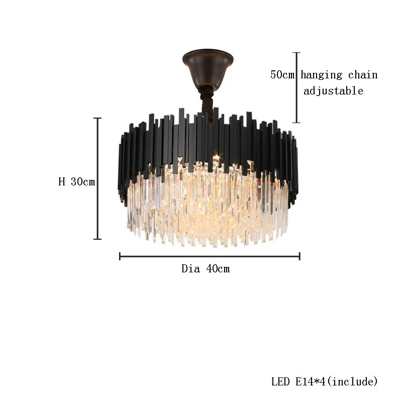 Gold Crystal Ceiling Chandelier 2-Layer Dia150cm