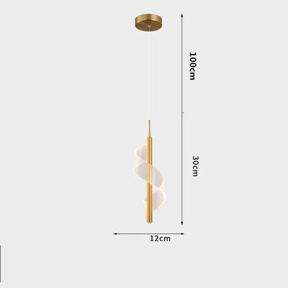 DecorBites™ Acrylic Spiral Pendant Lamp Bedroom Living Room Modern Nordic Drop Hanging Light