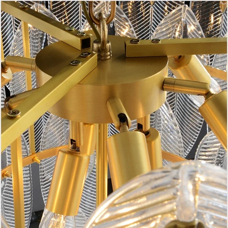 Nordic Leaf Glass Chandelier