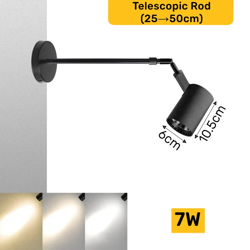 DecorBites™ Adjustable LED Wall Lamp for Modern Industrial Living Room, Bedroom & Gallery