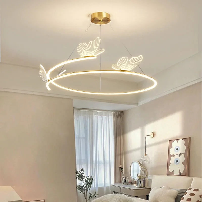 DecorBites™ Butterfly Design Ceiling Chandelier: Modern Minimalist Pendant Lamp for Home Decor