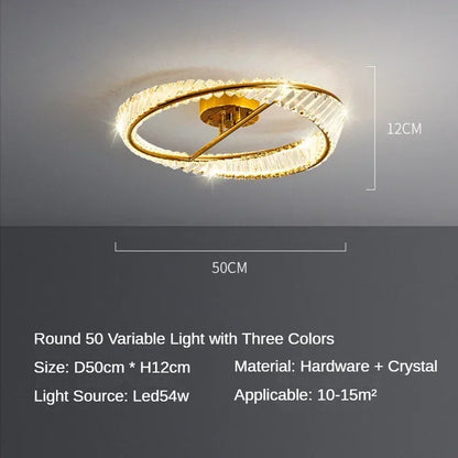 DecorBites™ Crystal Ring Ceiling Lamp - Modern Luxury LED Chandelier for Master Bedroom & Living Room