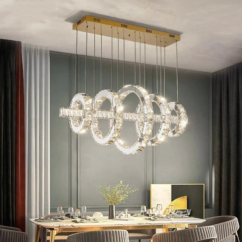 Chrome LED Hanging Chandelier