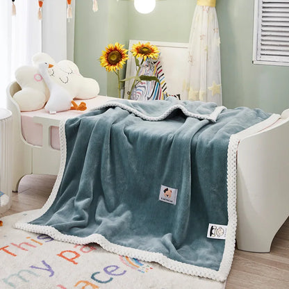 DecorBites™ Kids Flannel Nap Blanket - Lightweight & Cozy Single Bed Cover