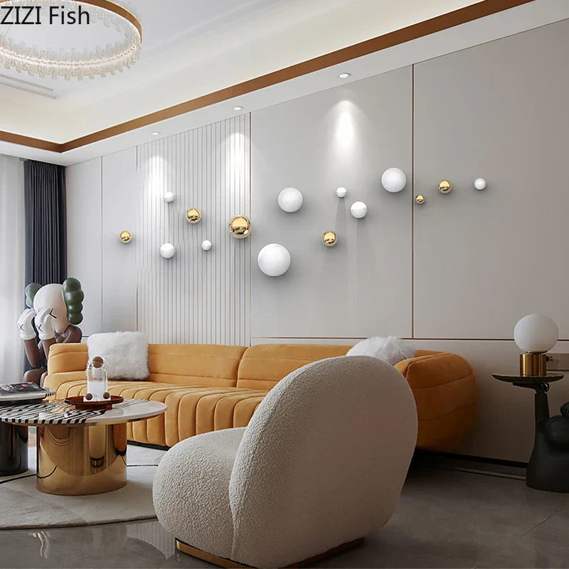 Gold Spherical Wall Ornaments