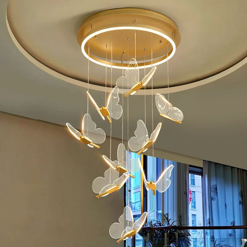 Gold LED Butterfly Pendant