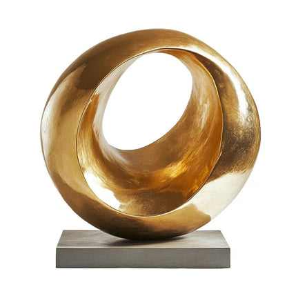 DecorBites™ Gold Geometric Abstract Resin Ring Figurines for Stylish Home Decor