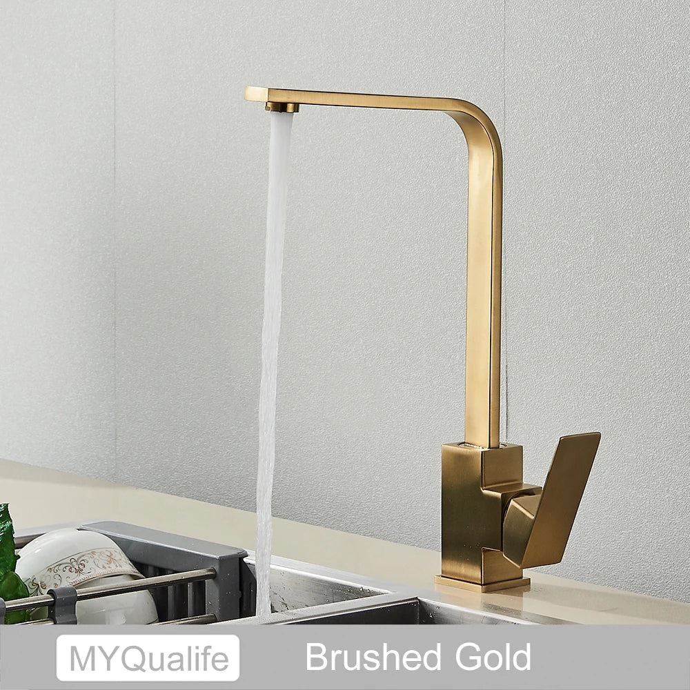 Gold Rotation Kitchen Faucet