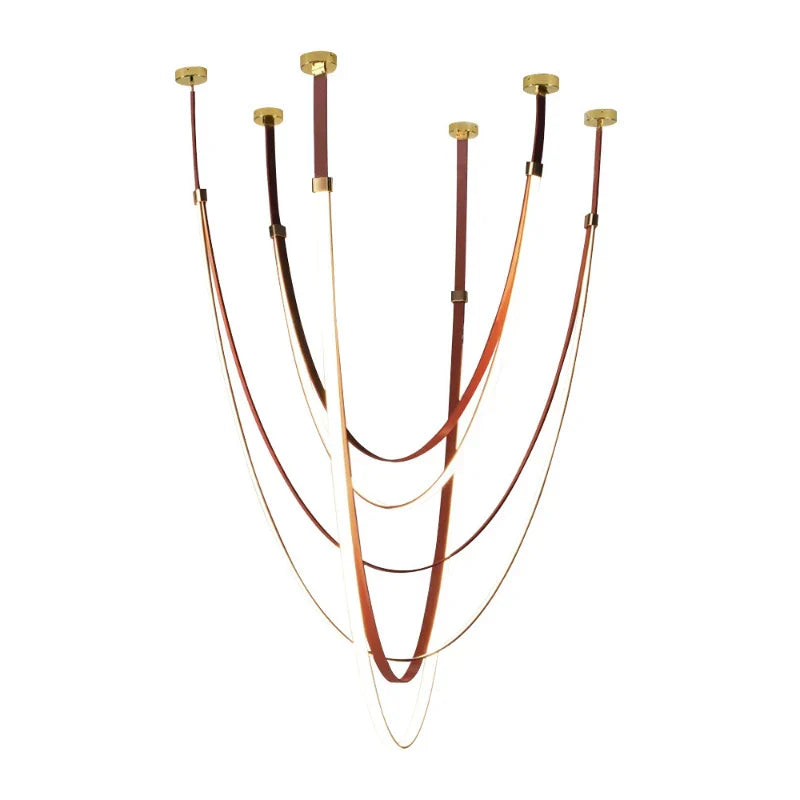 Gold Strip Chandelier