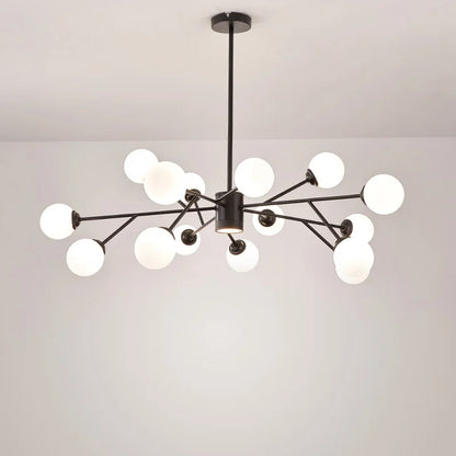 DecorBites™ Black Chandelier: Luxury Glass Pendant Light for Home, Bedroom, or Living Room