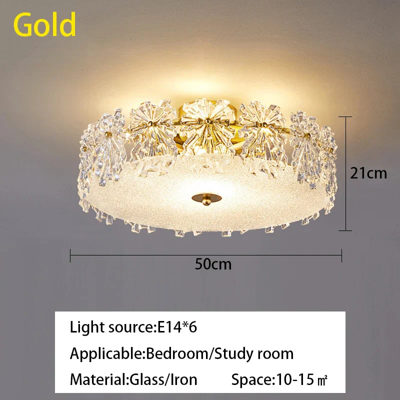 DecorBites™ Crystal Glass Maple Leaf Ceiling Chandelier for Modern Luxury Minimalist Living Room