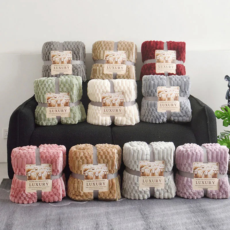 DecorBites™ Double-Layer Lamb Plush Throw Blanket for Home and Travel