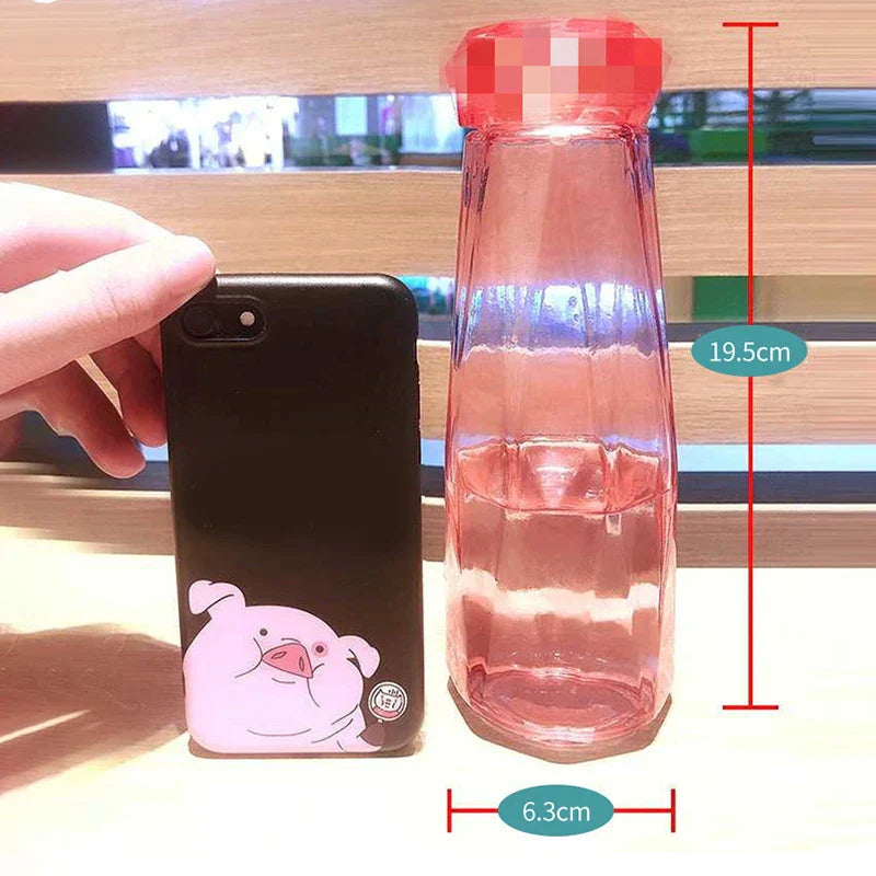 DecorBites™ Diamond Water Bottle: 500ml Sport Travel Drink Cup, Leakproof & Portable