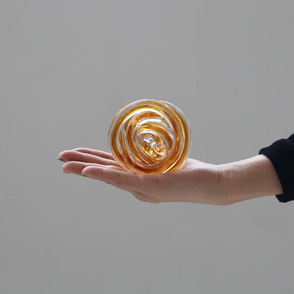 DecorBites™ Geometric Wound Glass Twine Sphere Ornament - Handmade Home Decor Accessory
