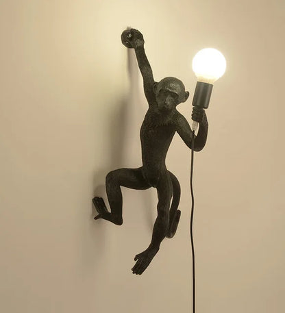 DecorBites™ 3 Monkeys Pendant Chandelier - Black White Resin - High-end Indoor LED Decor