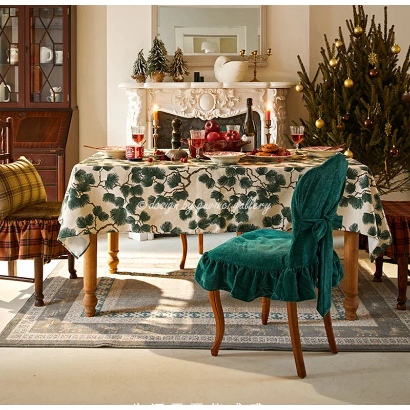 Cotton Linen Pine Tablecloth