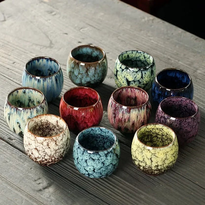 DecorBites™ Egg Style Ceramic Tea Cup Porcelain Kung Fu Cups Set