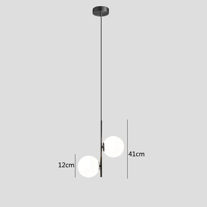 DecorBites™ Glass Ball LED Pendant Light Brass Black Modern Decor Fixture