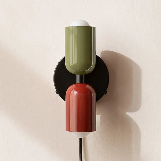 DecorBites™ Cream Double Head LED Wall Lamps | Modern Nordic Colorful Lights for Indoor Decor