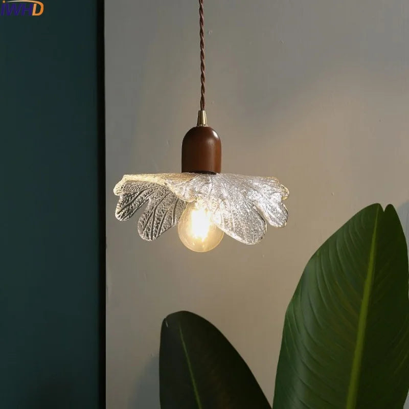 Copper Glass Pendant Light Polished Bar Style