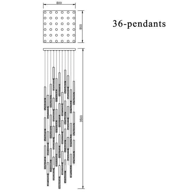 DecorBites™ Crystal LED Chandelier: Stylish Lighting for Staircase & Living Room