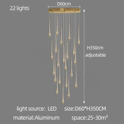 DecorBites™ Gold-Plated Modern Chandeliers for Living Room, Staircase, Restaurant, Kitchen