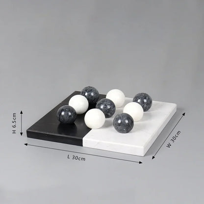 DecorBites™ Geometric Chess Marble Ornament Set for Stylish Home Decor