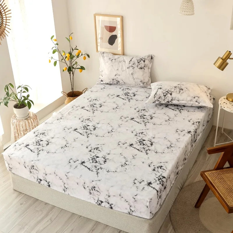 Gold Feather Fitted Sheet