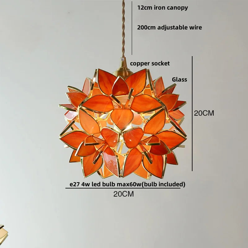 DecorBites™ Glass Copper LED Pendant & Luxury Hanging Light Fixture
