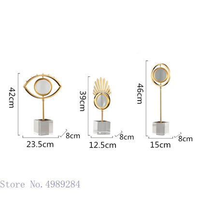 DecorBites™ Golden Metal Eyes Magnifying Glass with Crystal Glass Base - Modern Home Decoration