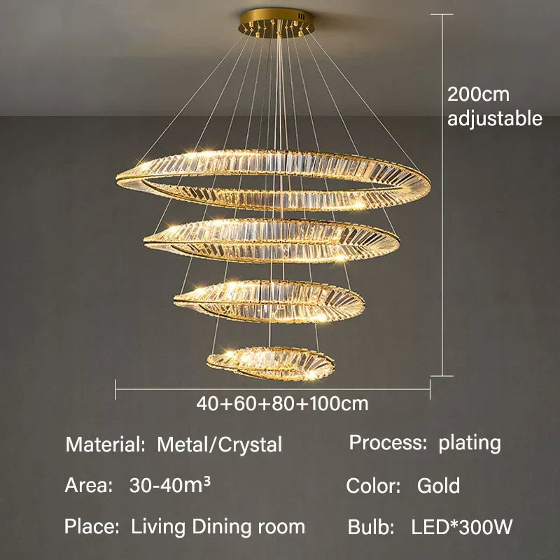 Crystal Gold Pendant Chandelier