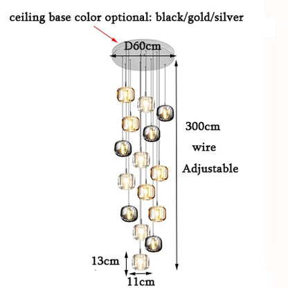 DecorBites™ Crystal LED Chandelier: Modern Living Room Suspension Light for Home Decoration
