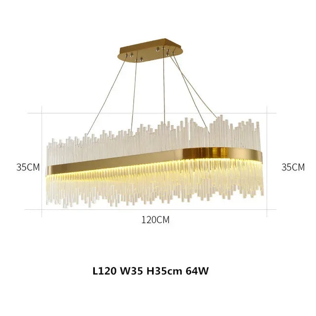 Gold Crystal Circle Chandelier 80cm Dimmable