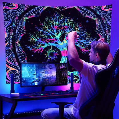 DecorBites™ Galaxy Tree of Life Tapestry for Aesthetic Bedroom Decor