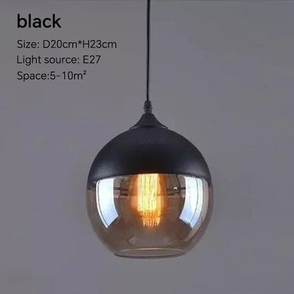 DecorBites™ Glass Wood Chandelier LED Pendant Light Fixture for Living Dining Bedroom