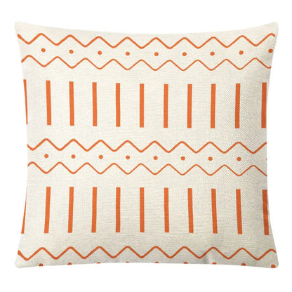 DecorBites™ Geometric Yellow Linen Pillow Cover for Modern Décor 45x45cm
